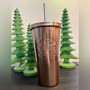 Collectible Starbucks Copper Tumbler with Straw 2014.